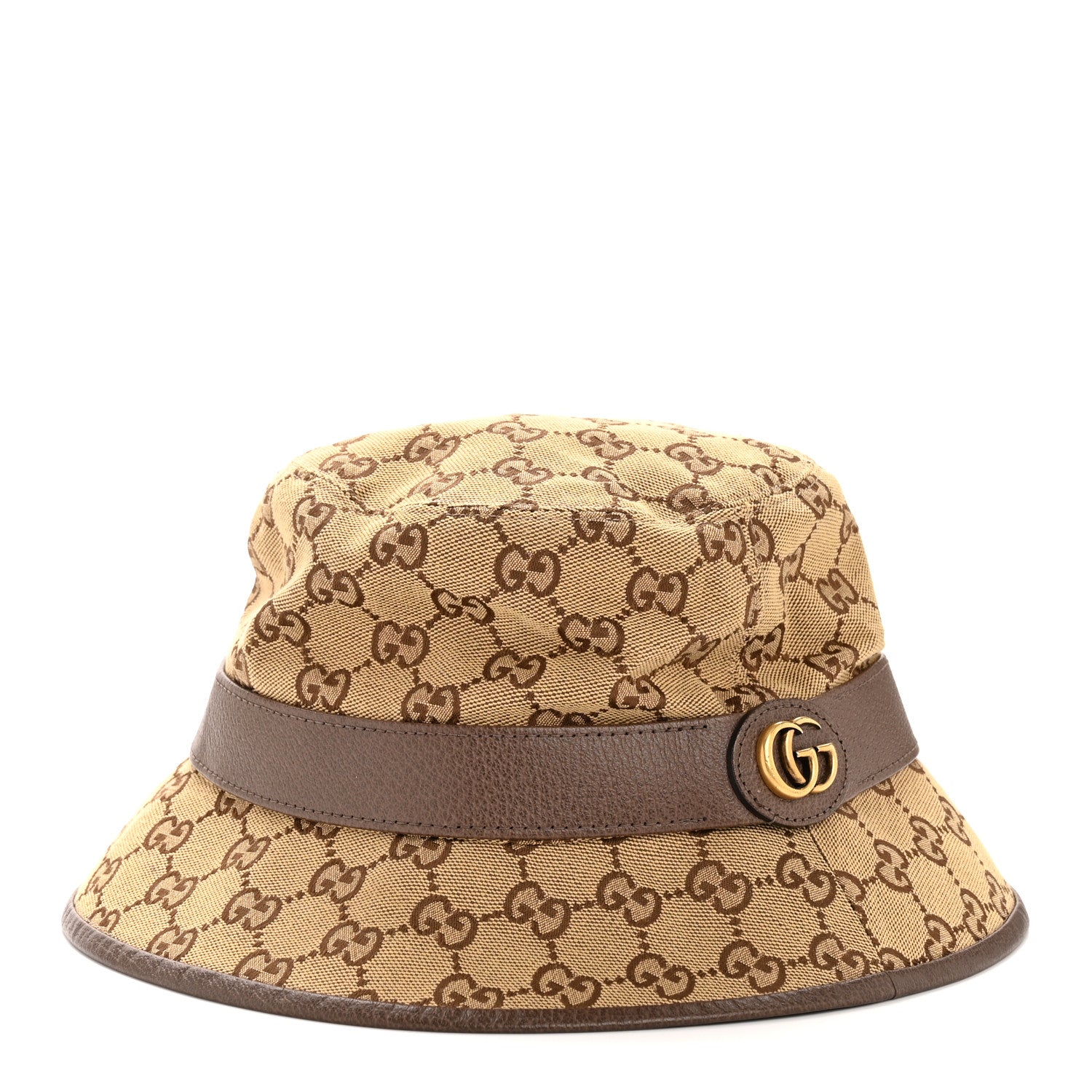 Gucci Monogram Textured Dollar Calfskin GG Jago Bucket Hat S Cacao Beige Cacao Beige 1 of 10