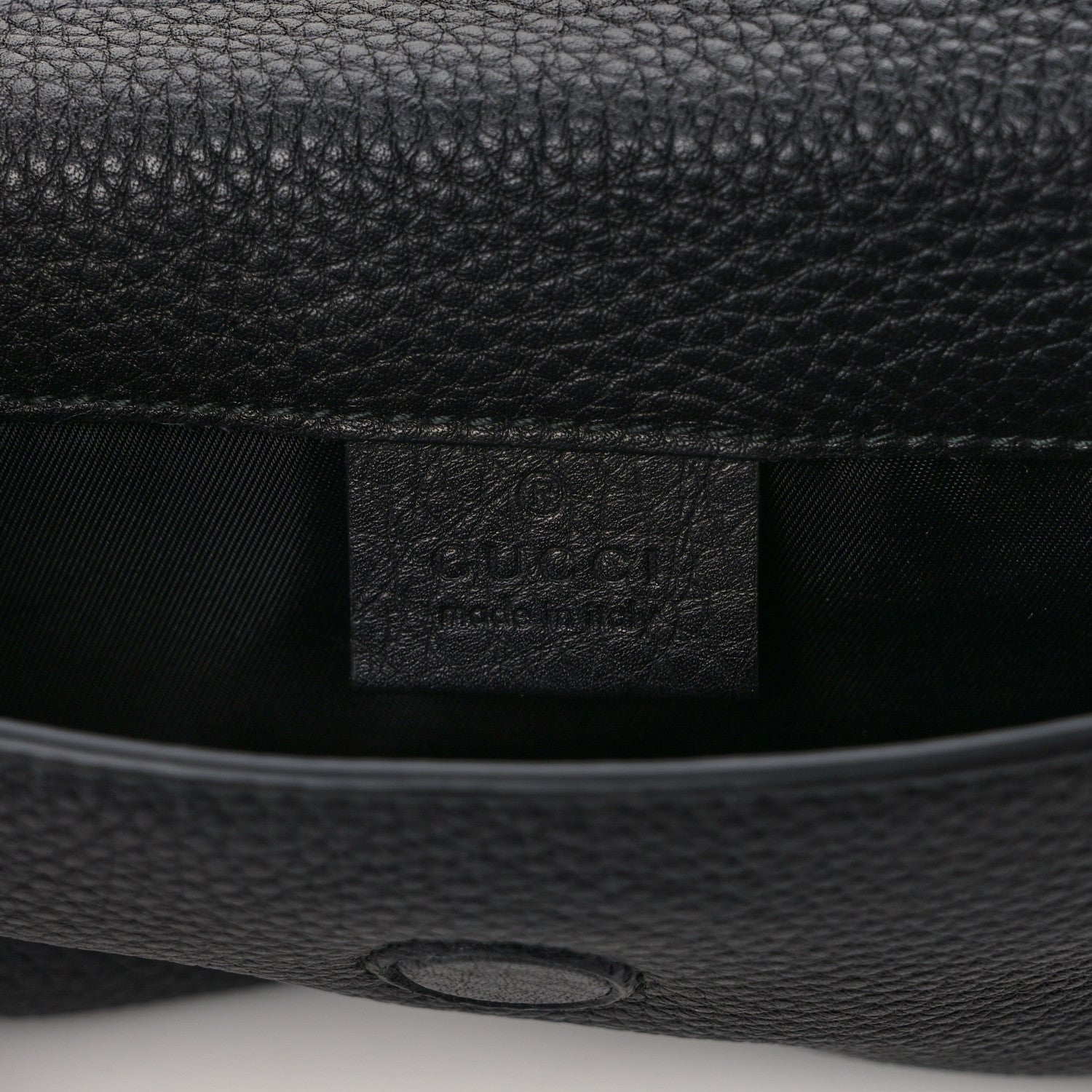 Gucci Pebbled Calfskin Soho Flap Belt Bag Black 6 of 11