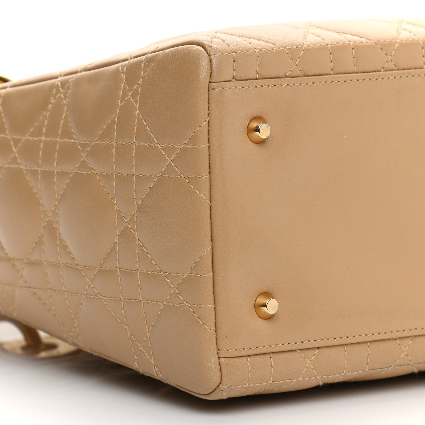 Lambskin Cannage Medium Lady Dior Beige