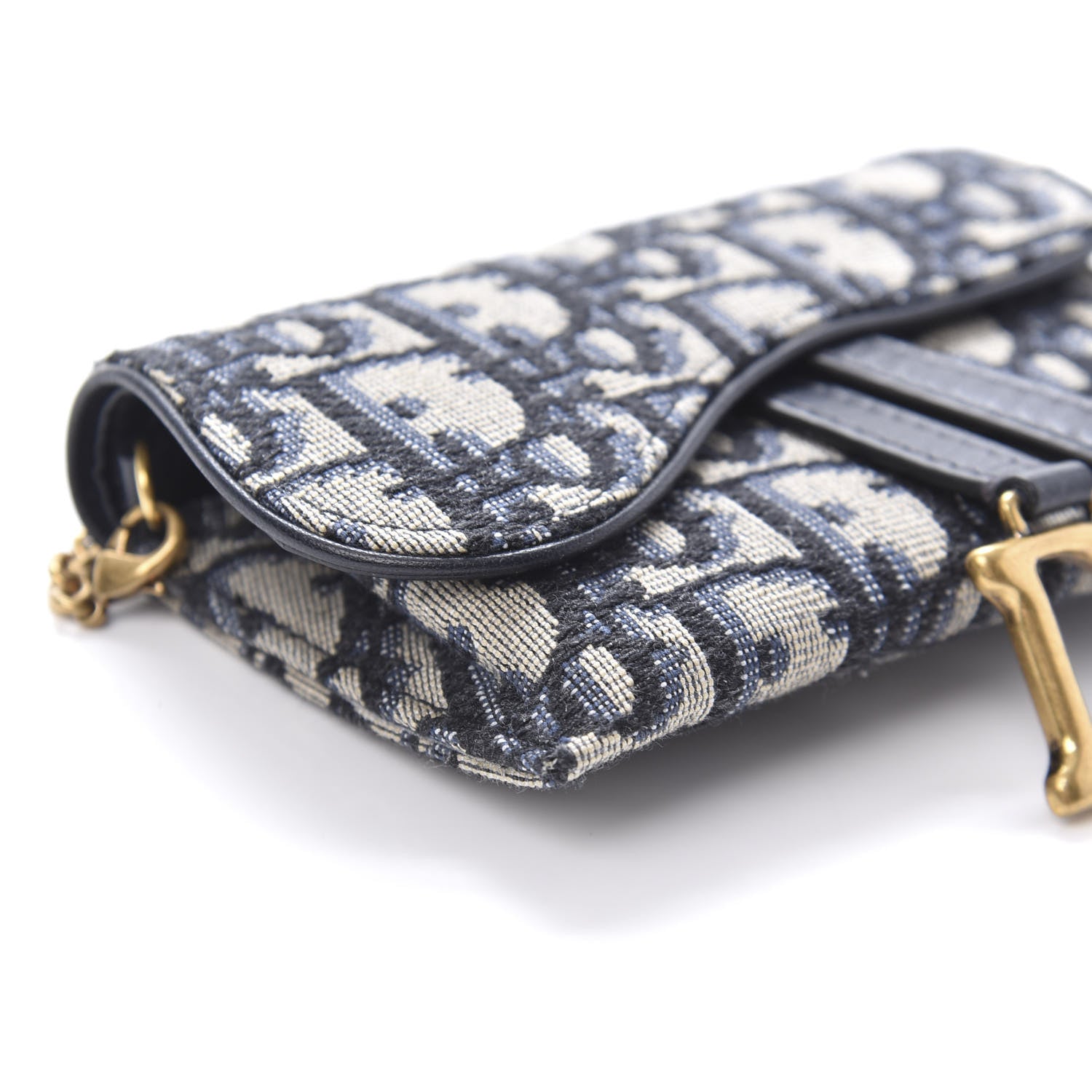 Christian Dior Oblique Nano Saddle Chain Pouch Blue 6 of 10