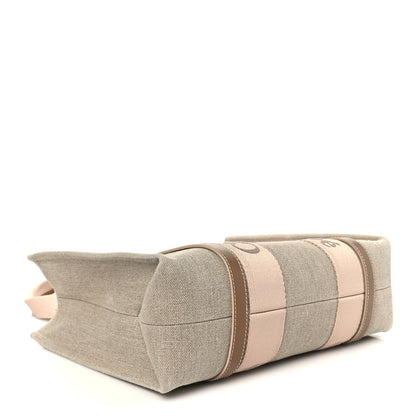 Chloe Linen Calfskin Medium Woody Ribbon Tote Blushy Beige 4 of 10