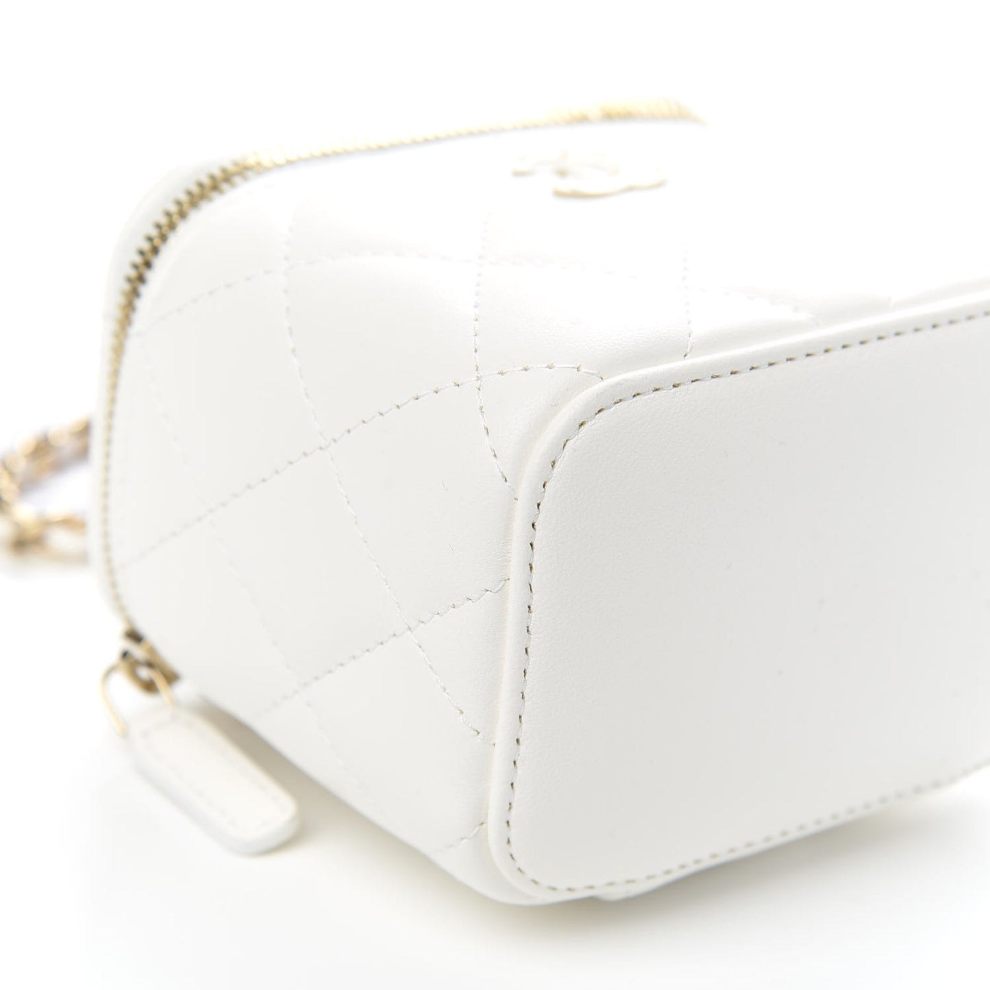 Lambskin Quilted My Chanel Lady Vanity Case With Chain White
