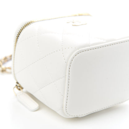 Chanel Lambskin Quilted My Chanel Lady Vanity Case With Chain White 8 of 10