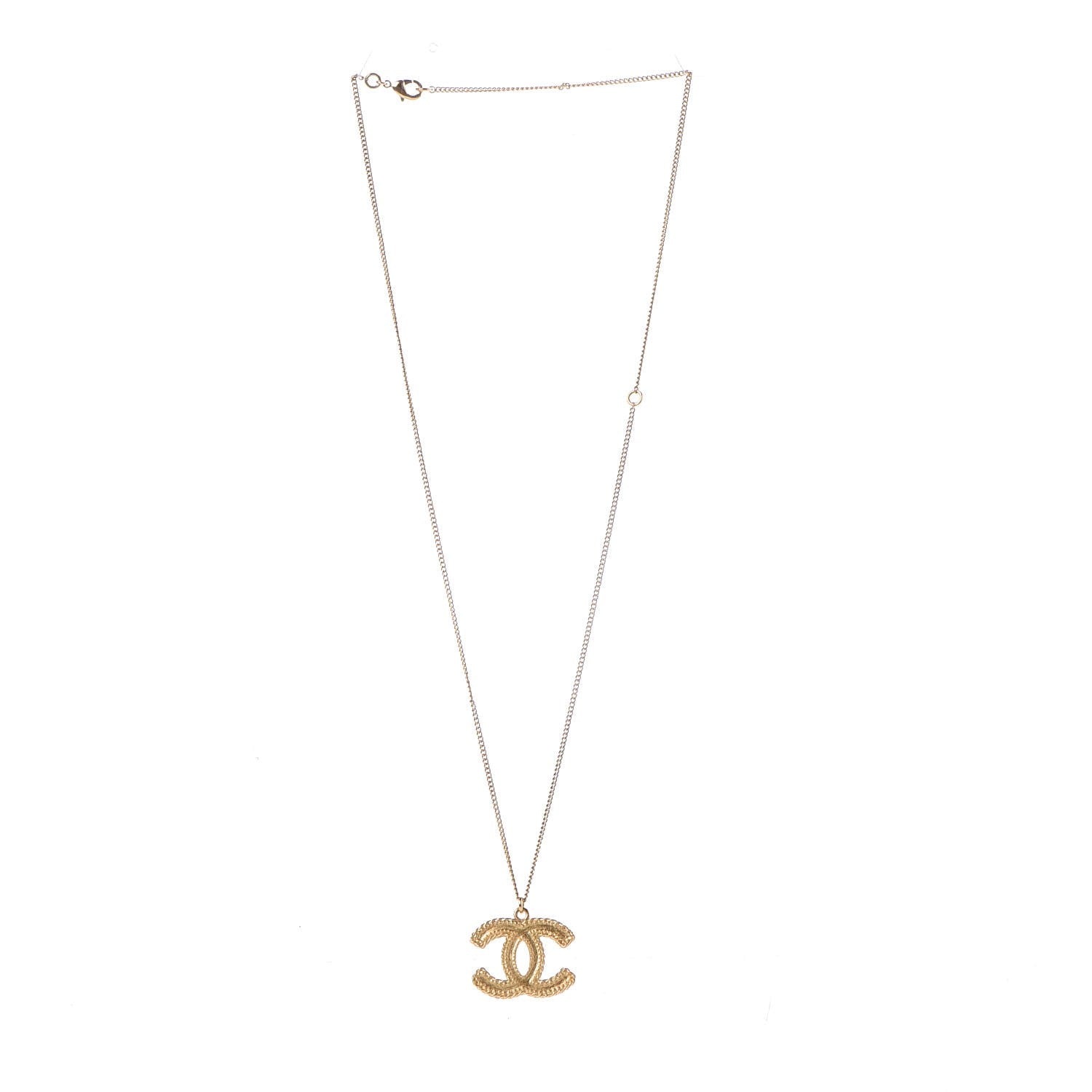 Chanel CC Necklace Matte Gold 4 of 6