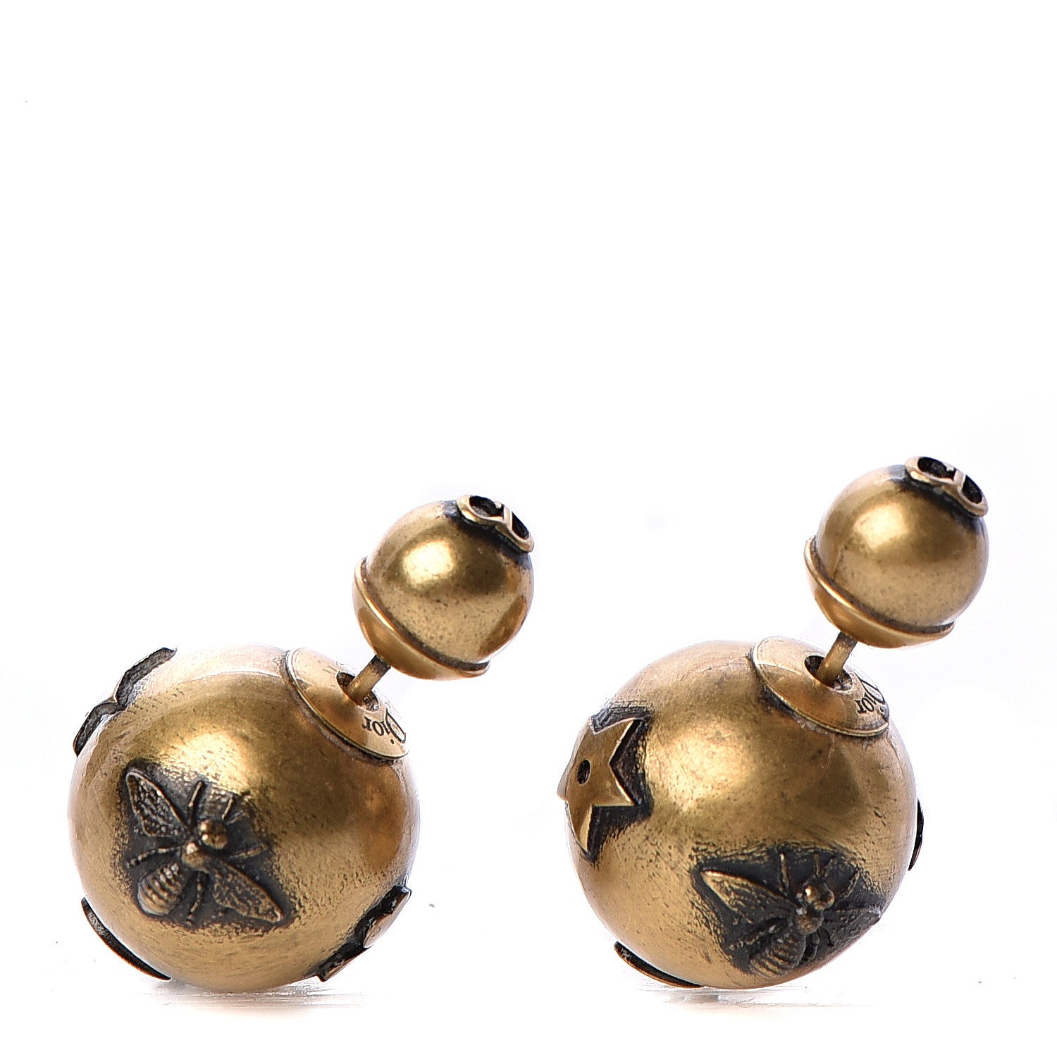 Christian Dior Metal Bee Mise En Dior Tribal Earrings Gold 1 of 4