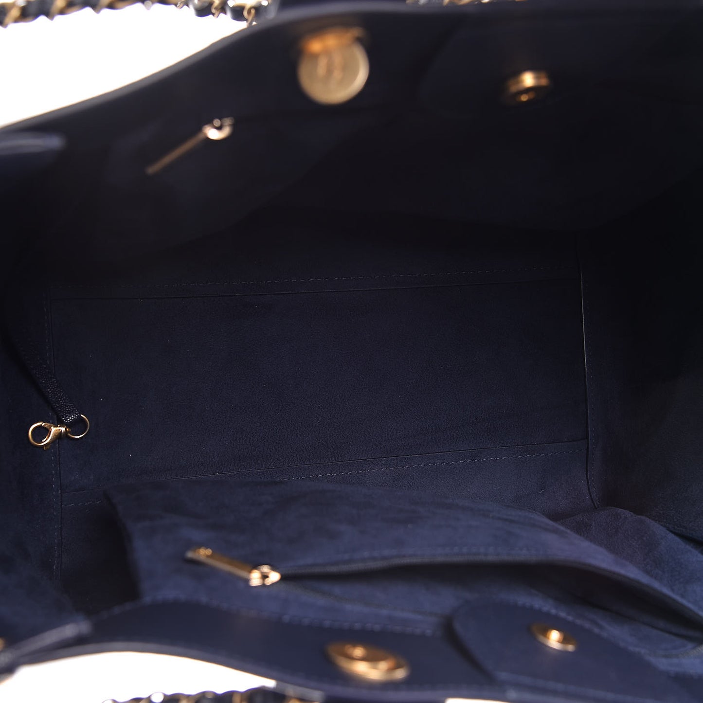 Caviar Medium Studded Deauville Tote Navy