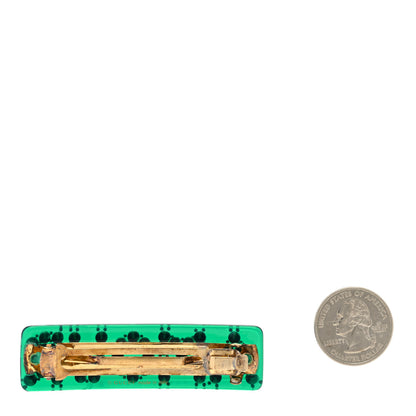 Gucci Resin Crystal Amour Single Hair Barrette Green 2 of 3