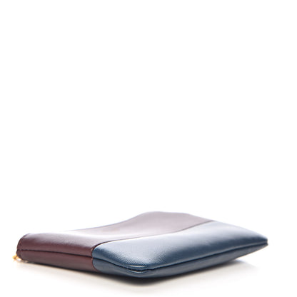 Celine Lambskin Bi-Color Solo Coin Card Case Wine Abyss Blue 4 of 8