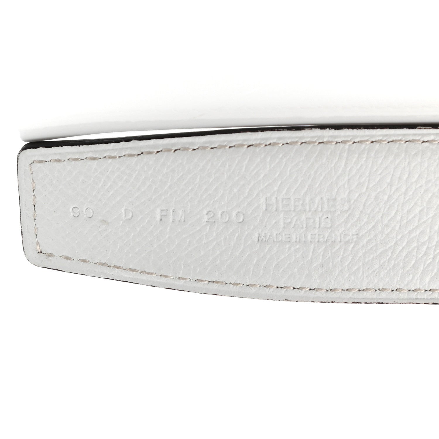 Hermes Epsom Togo 32mm H Belt 90 Etoupe White 5 of 11