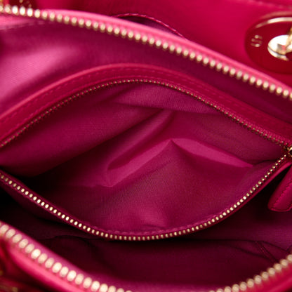 Christian Dior Lambskin Cannage Granville Polochon Fuchsia 6 of 16