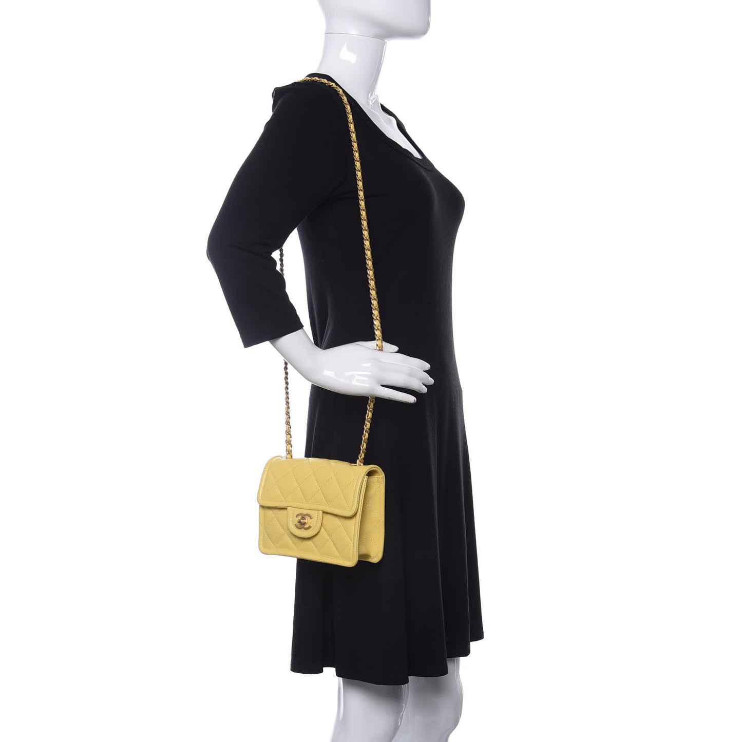 Caviar Quilted Mini Sweet Classic Flap Yellow