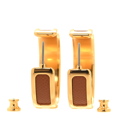Hermes Epsom Olympe Hoop Earrings Gold 3 of 4