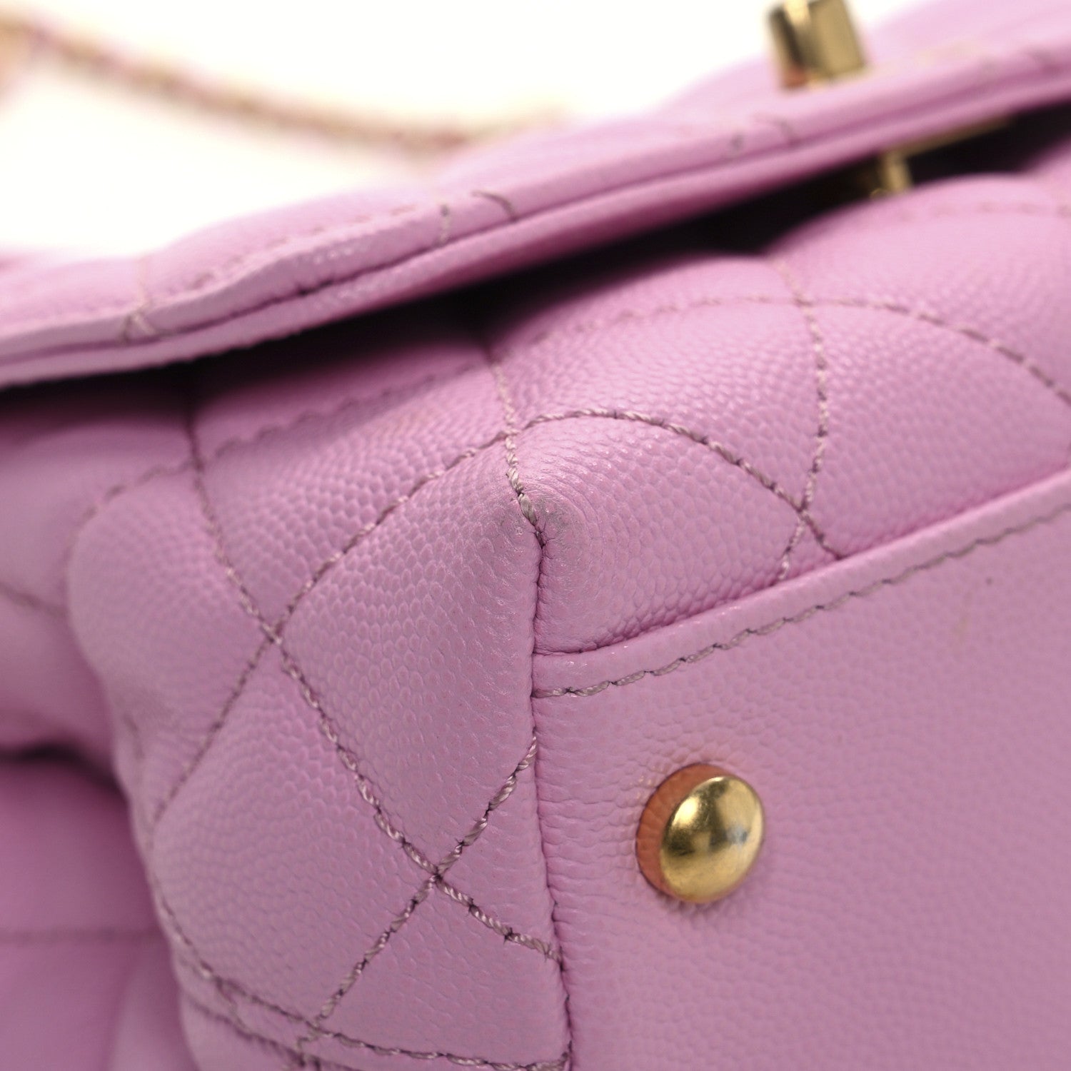 Chanel Caviar Quilted Extra Mini Coco Chain Handle Flap Pink 11 of 12