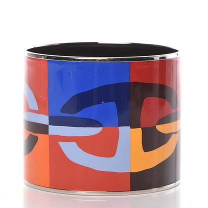 Hermes Enamel Printed Mega Wide Optique Chaine D'Ancre Bracelet 70 3 of 8