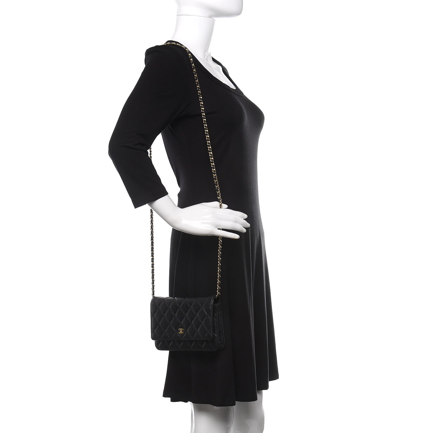 Chanel Caviar Quilted Wallet On Chain WOC Black 2 of 12