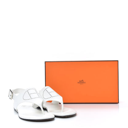 Hermes Calfskin Kola Sandals 35.5 White 11 of 11