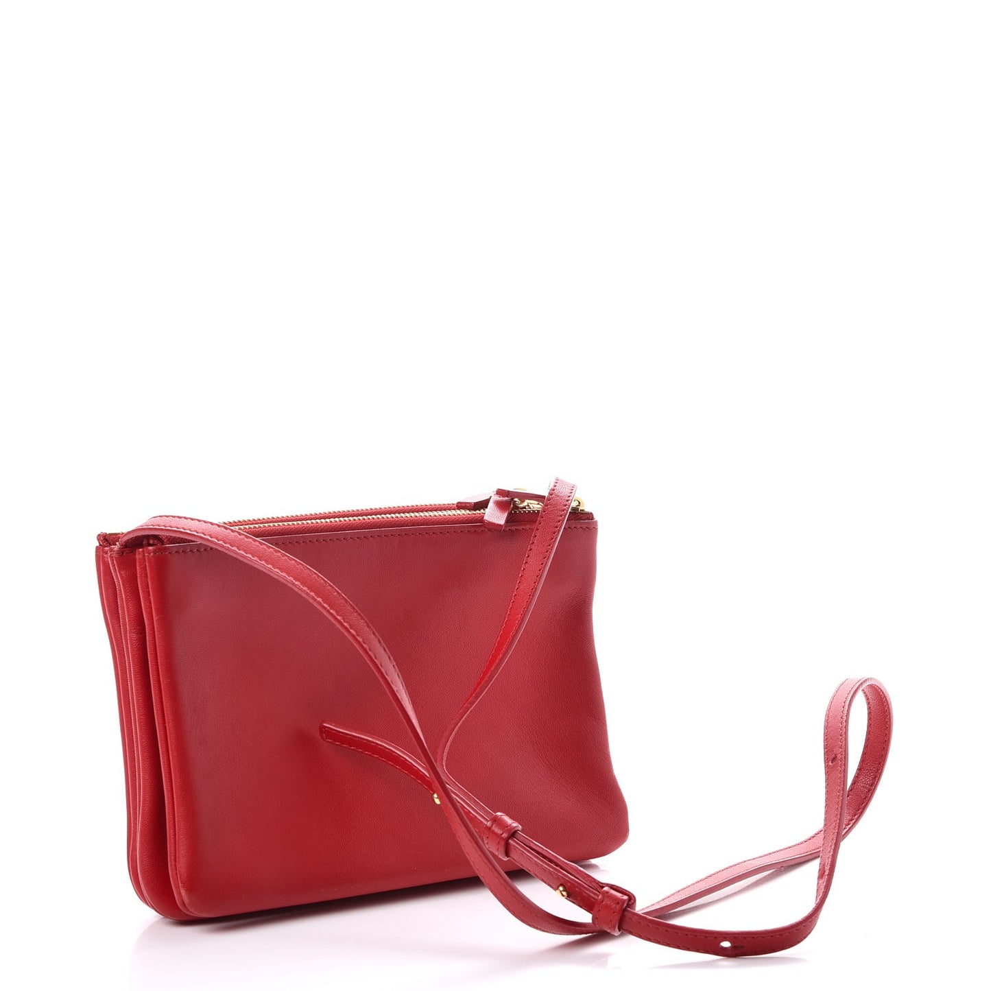 Lambskin Small Trio Crossbody Bag Red