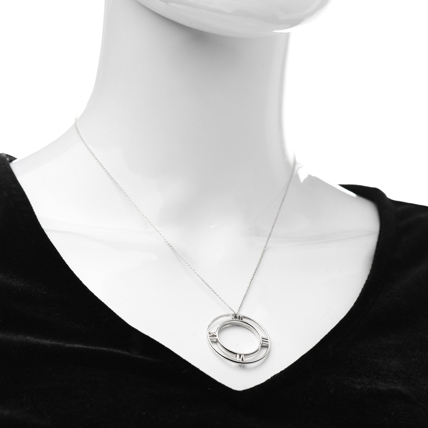 Tiffany Sterling Silver Large Atlas Open Pendant Necklace 2 of 6
