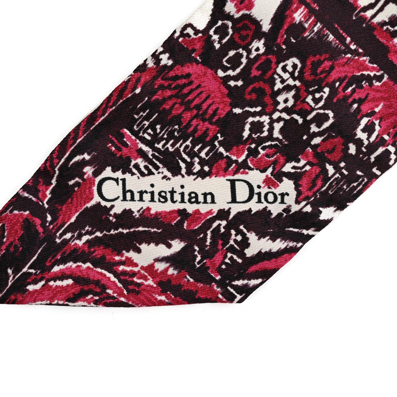 Christian Dior Silk Palm Tree Mitzah Scarf Fantasie Fond Rouge 2 of 4