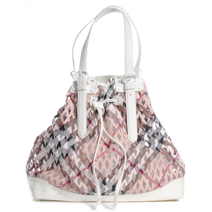 Burberry Supernova Check Net Drawstring Bag White 1 of 7