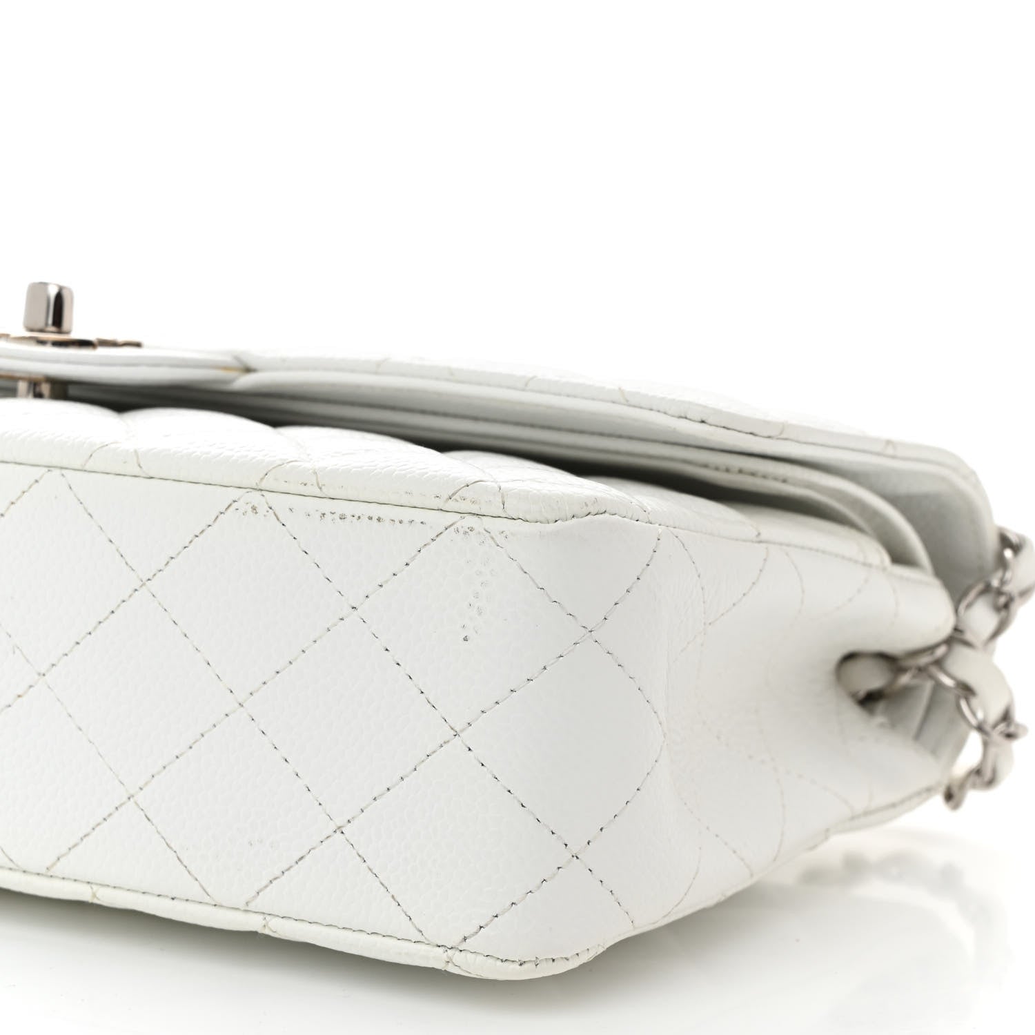 Chanel Caviar Quilted Medium Double Flap White 10 of 10