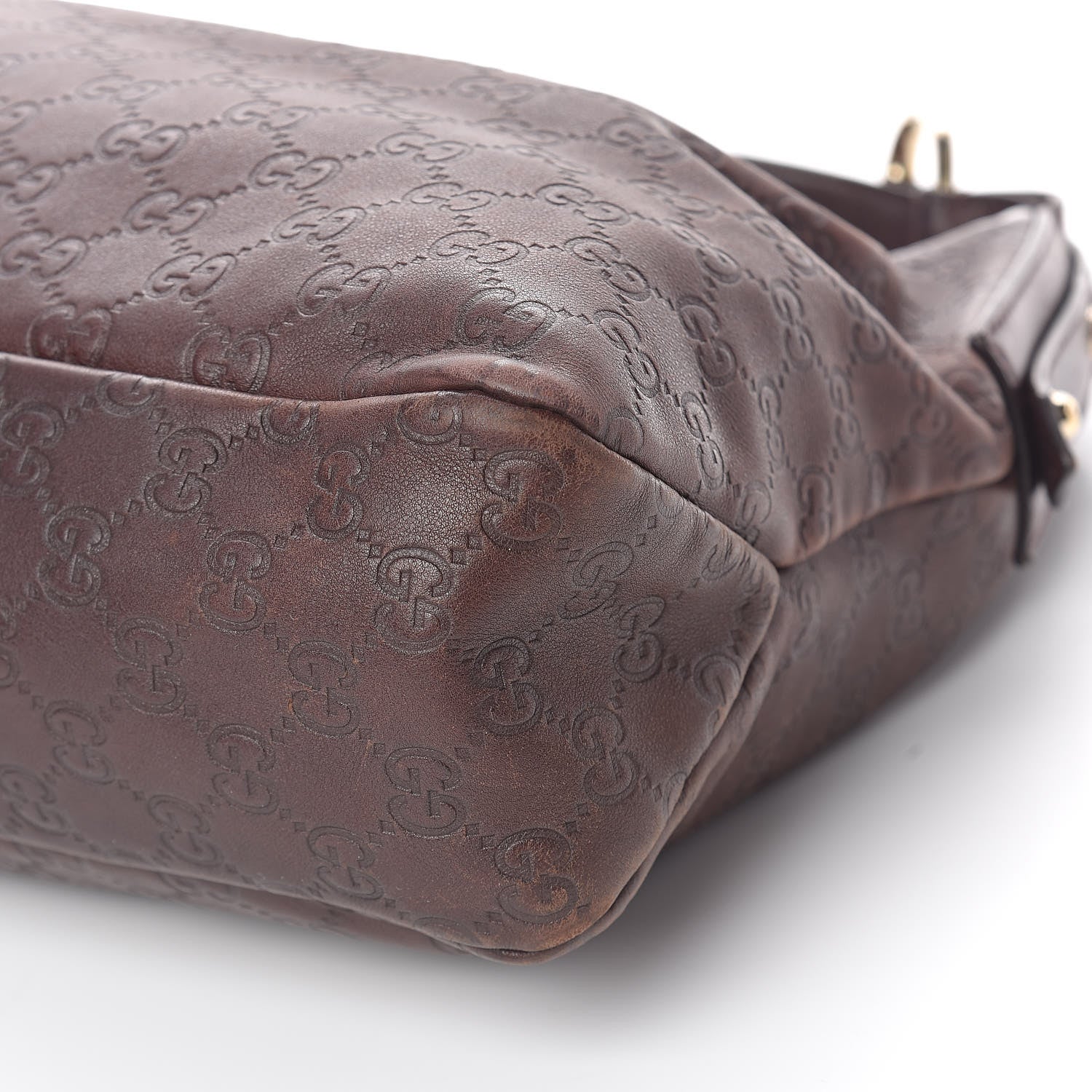 Gucci Calfskin Medium Horsebit Chain Hobo Brown 9 of 19