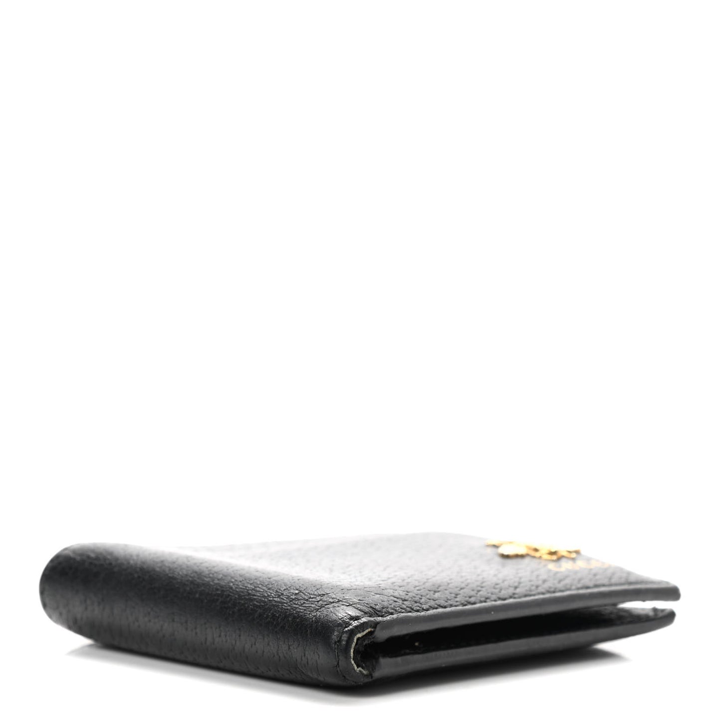 Calfskin Bee Bi-Fold Wallet Black