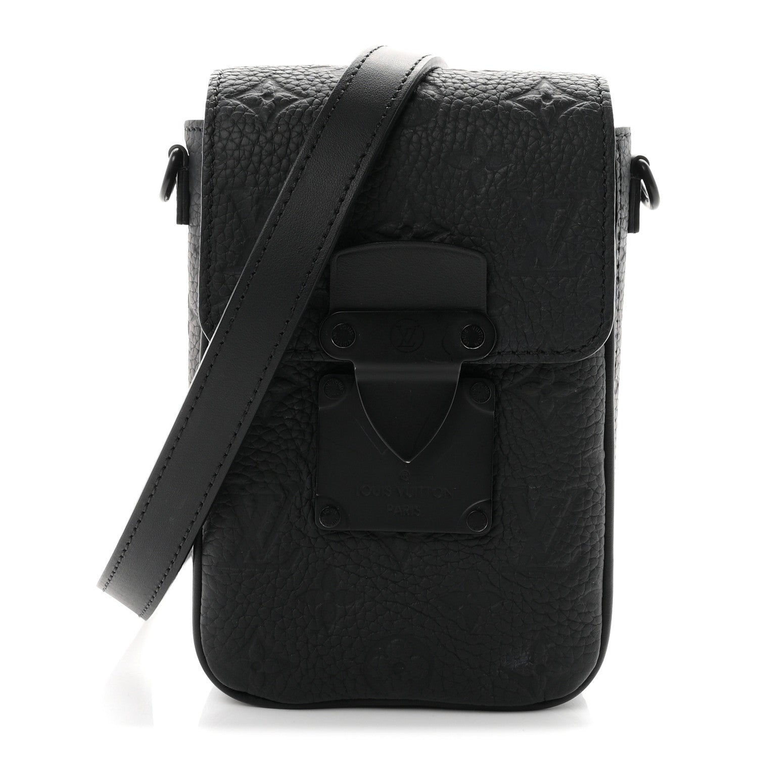 Louis Vuitton Taurillon Monogram S Lock Wearable Wallet Black 1 of 8