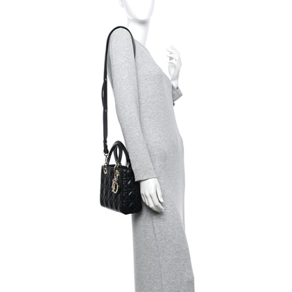 Christian Dior Lambskin Cannage Small My ABCDior Lady Dior Black 2 of 11