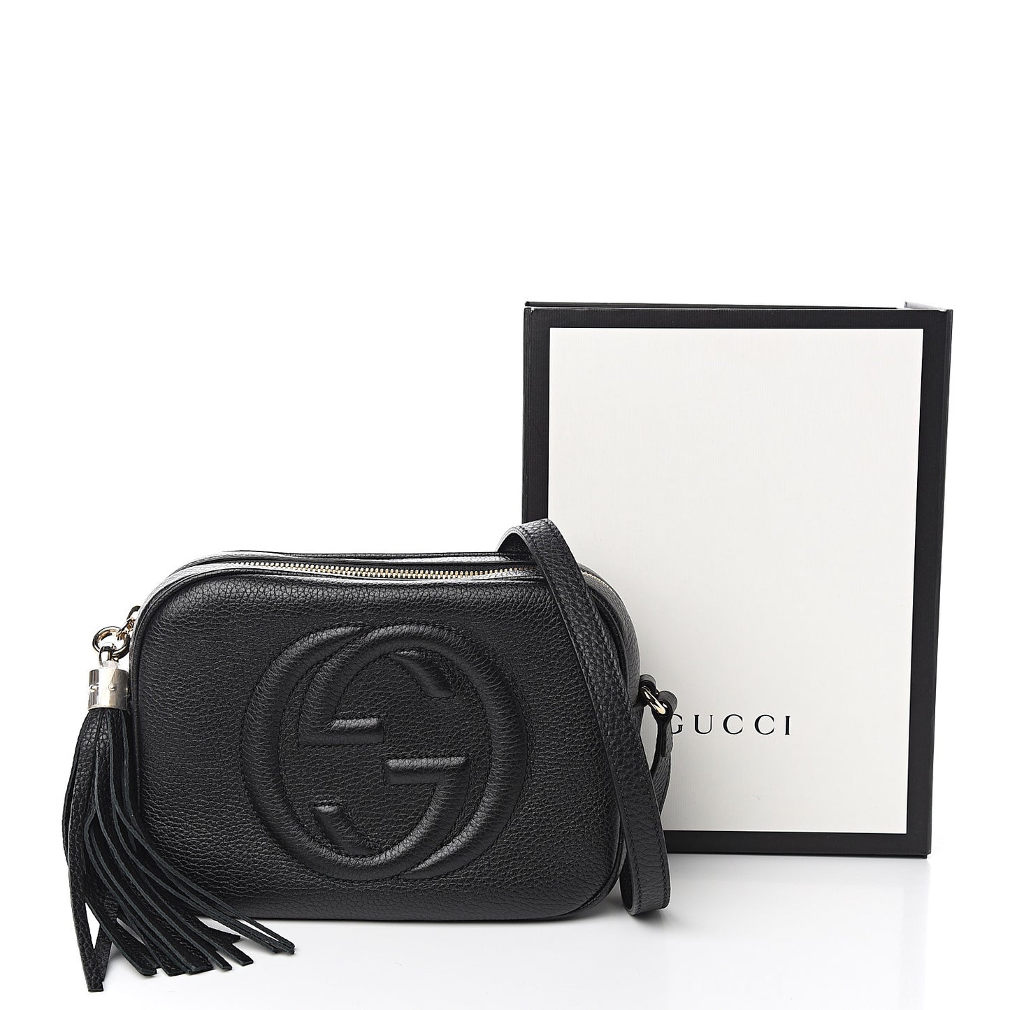 Pebbled Calfskin Small Soho Disco Bag Black