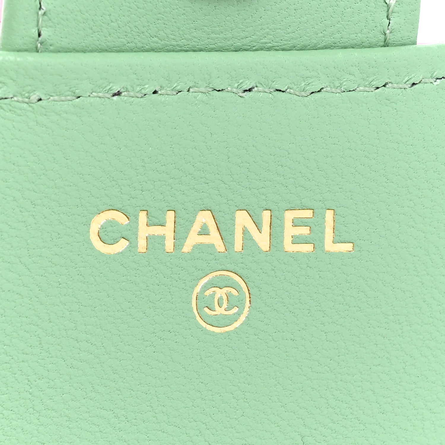 Chanel Lambskin Quilted Flap Phone Holder With Chain Lilac Light Green 6 of 14
