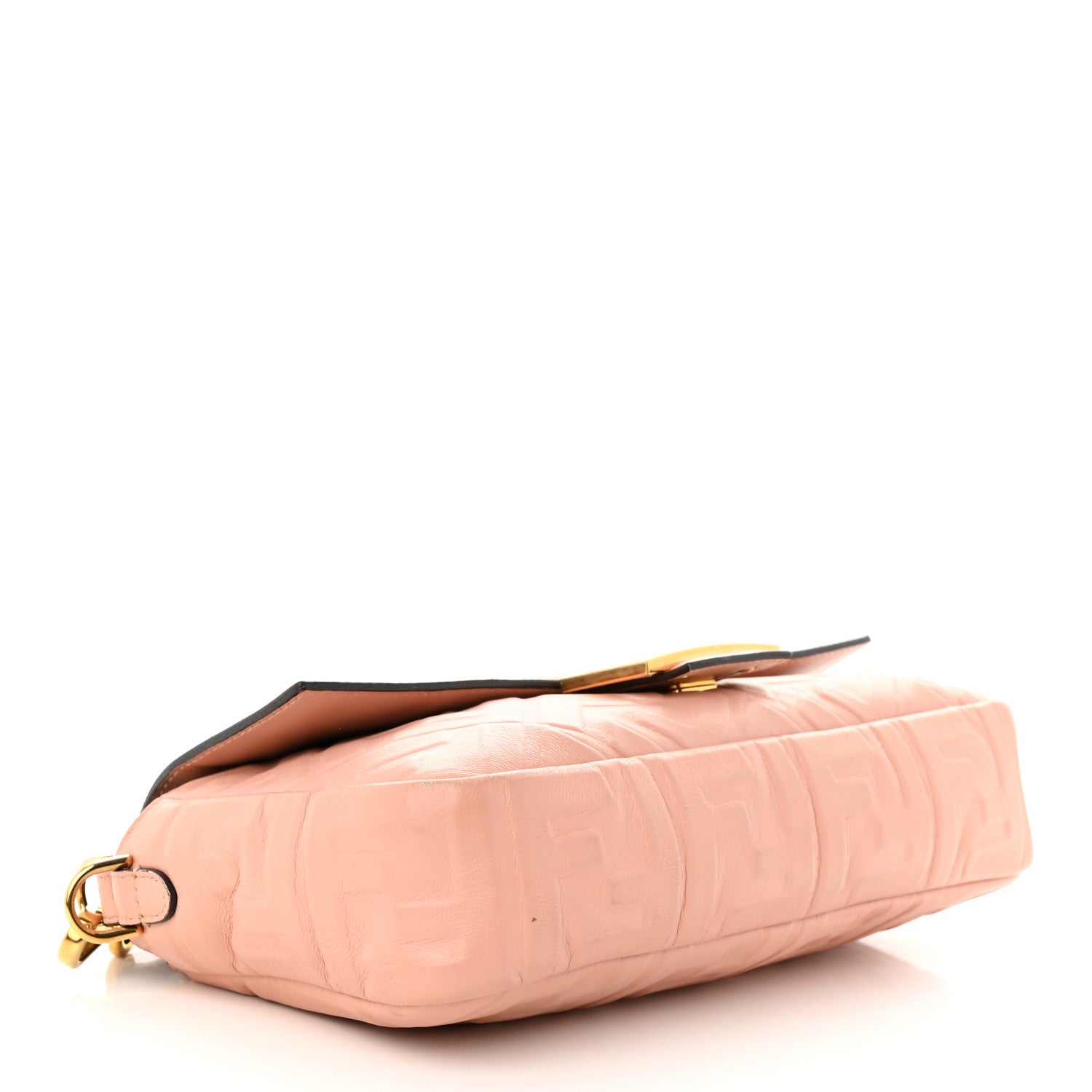 Fendi Nappa FF 1974 Embossed Baguette Rosa Bourbon 4 of 13