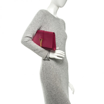 Saint Laurent Calfskin Classic Y Ligne Clutch Fuchsia 2 of 6