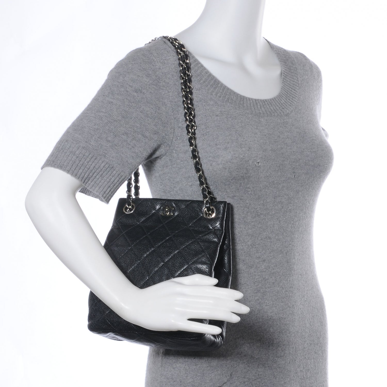 Chanel Caviar Quilted Shoulder Bag Black 2 of 7