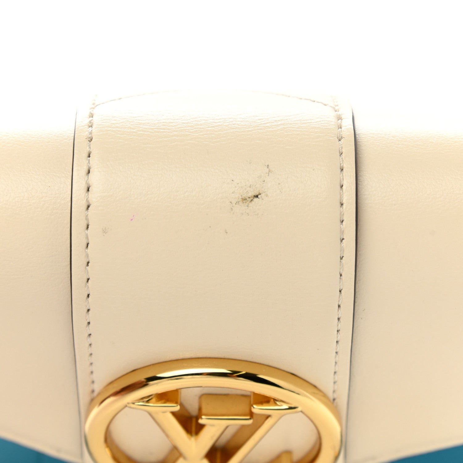 Louis Vuitton Smooth Calfskin LV Pont 9 Compact Wallet Creme 9 of 9