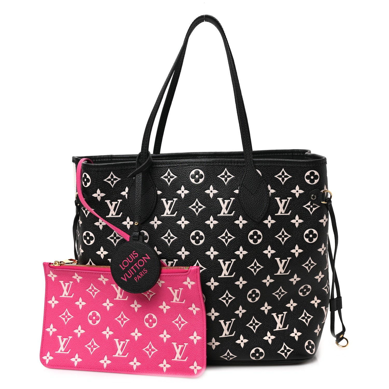 Louis Vuitton Empreinte Spring In The City Neverfull MM Black White Pink 1 of 9