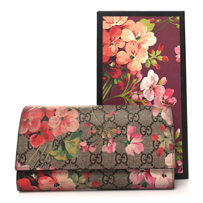 Gucci GG Supreme Monogram Blooms Continental Wallet Beige Multicolor Dry Rose 15 of 15