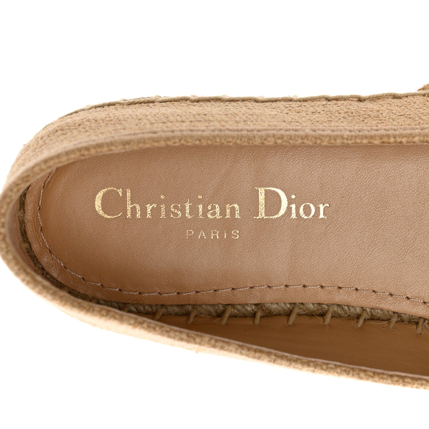 Canvas Embroidered Granville Union Motif Espadrille 36.5 Beige