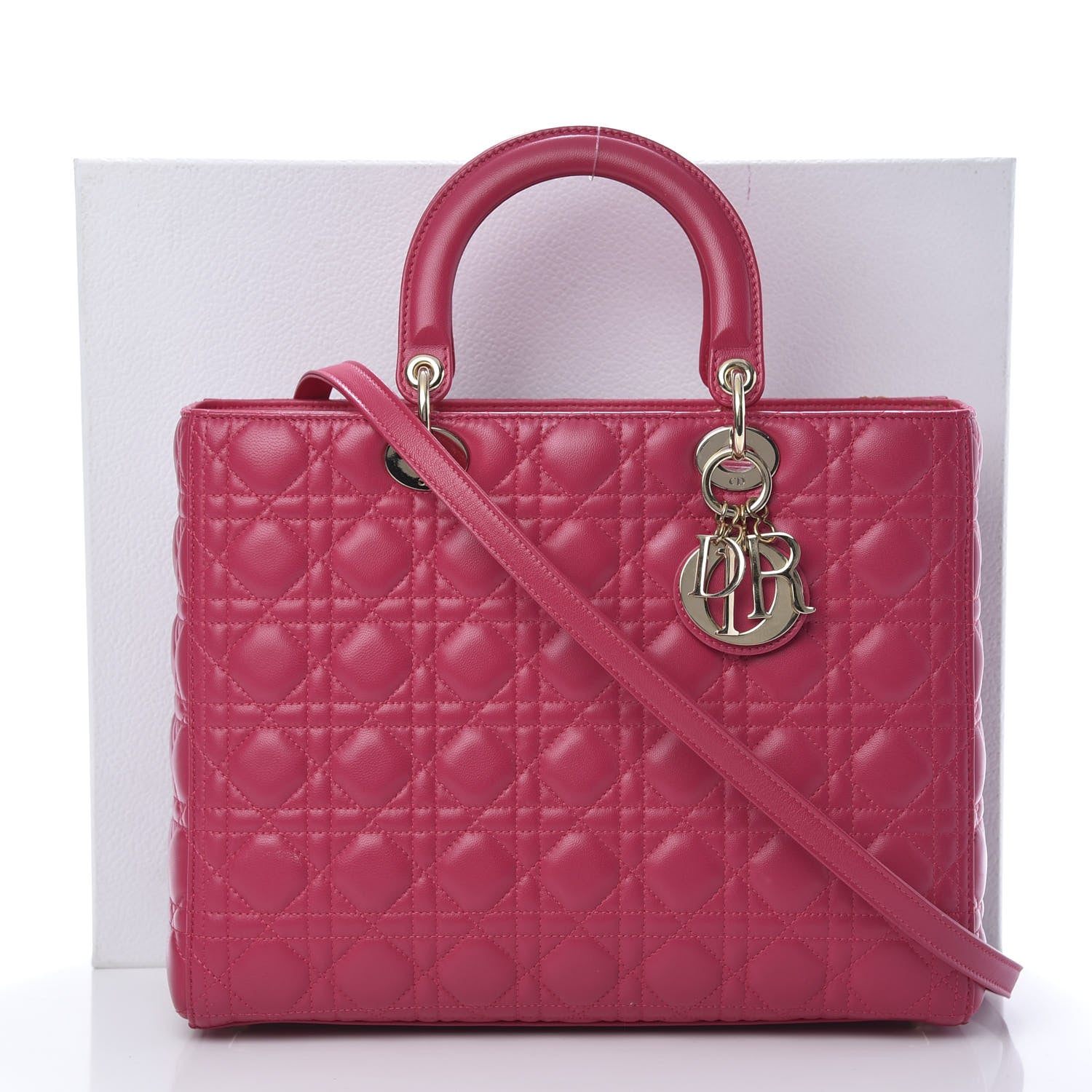 Christian Dior Lambskin Cannage Large Lady Dior Pink 14 of 14