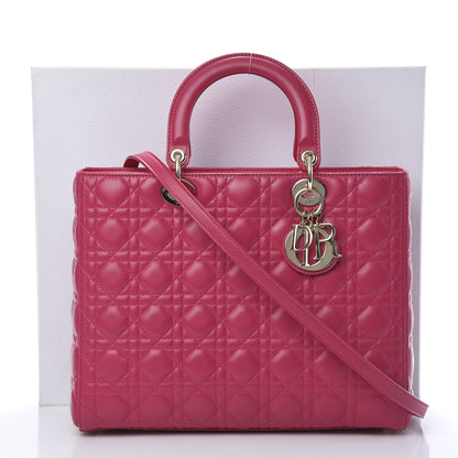Christian Dior Lambskin Cannage Large Lady Dior Pink 14 of 14