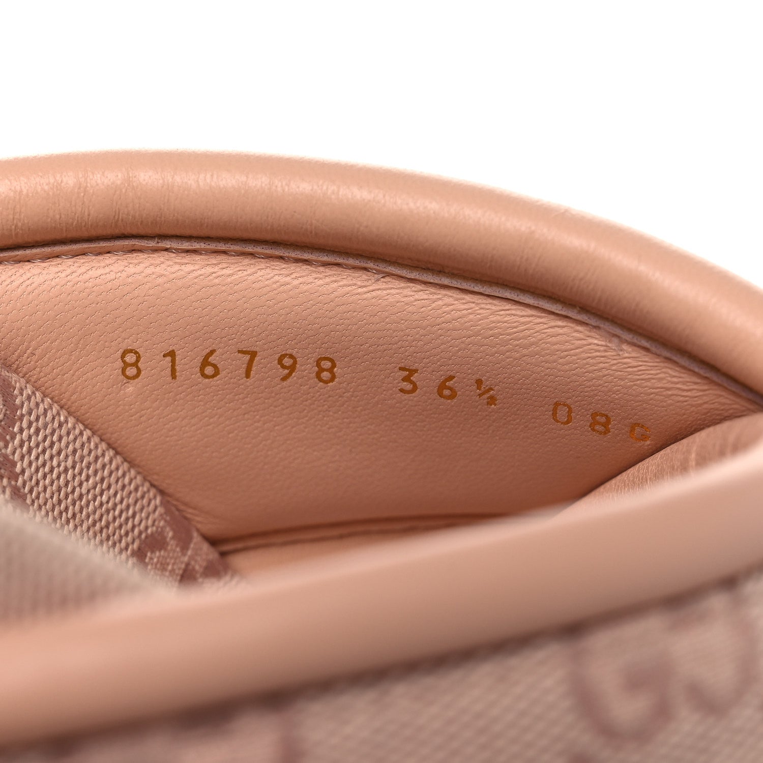 Gucci Monogram GG Calfskin Angelina Platform 55mm Slide Sandals 36.5 Light Pink 10 of 11