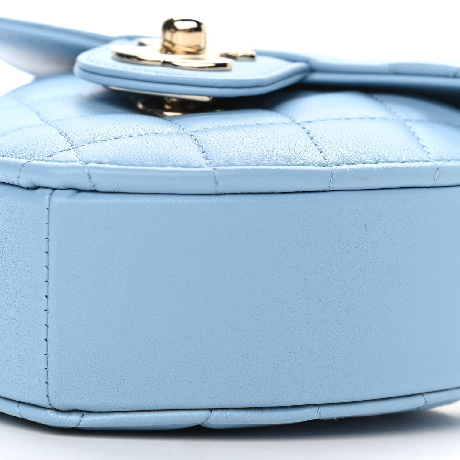 Chanel Lambskin Quilted CC In Love Heart Clutch With Chain Light Blue 10 of 11