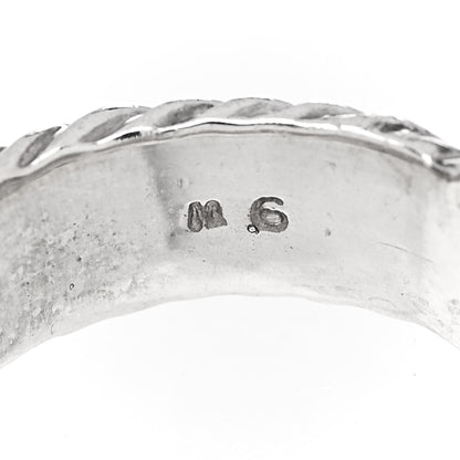 David Yurman Sterling Silver 18K Yellow Gold Diamond 8mm Metro Cable Ring 52 6 5 of 5