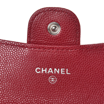 Chanel Caviar Quilted Flap Card Holder Dark Red 6 of 9