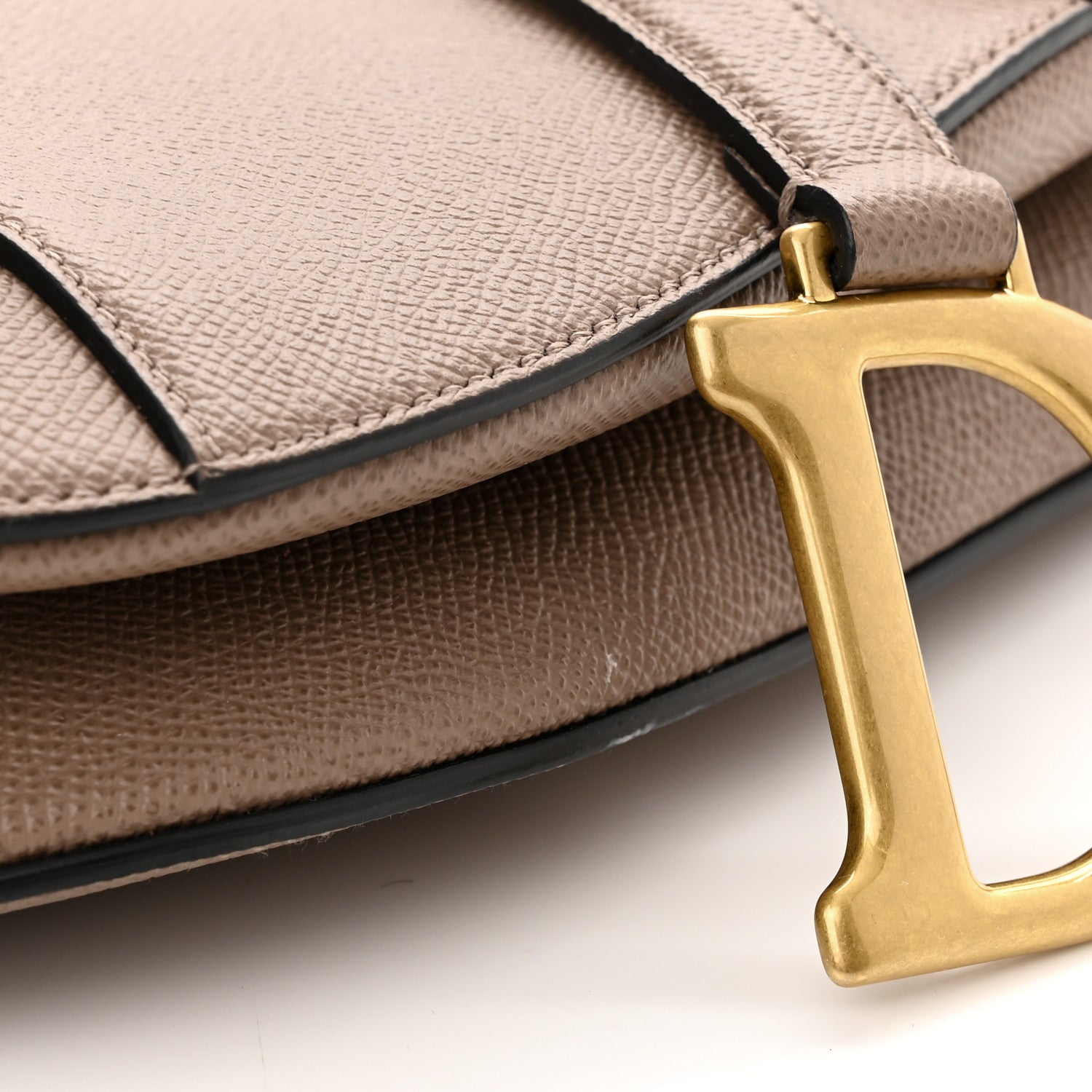 Christian Dior Grained Calfskin Saddle Bag Warm Taupe 11 of 11