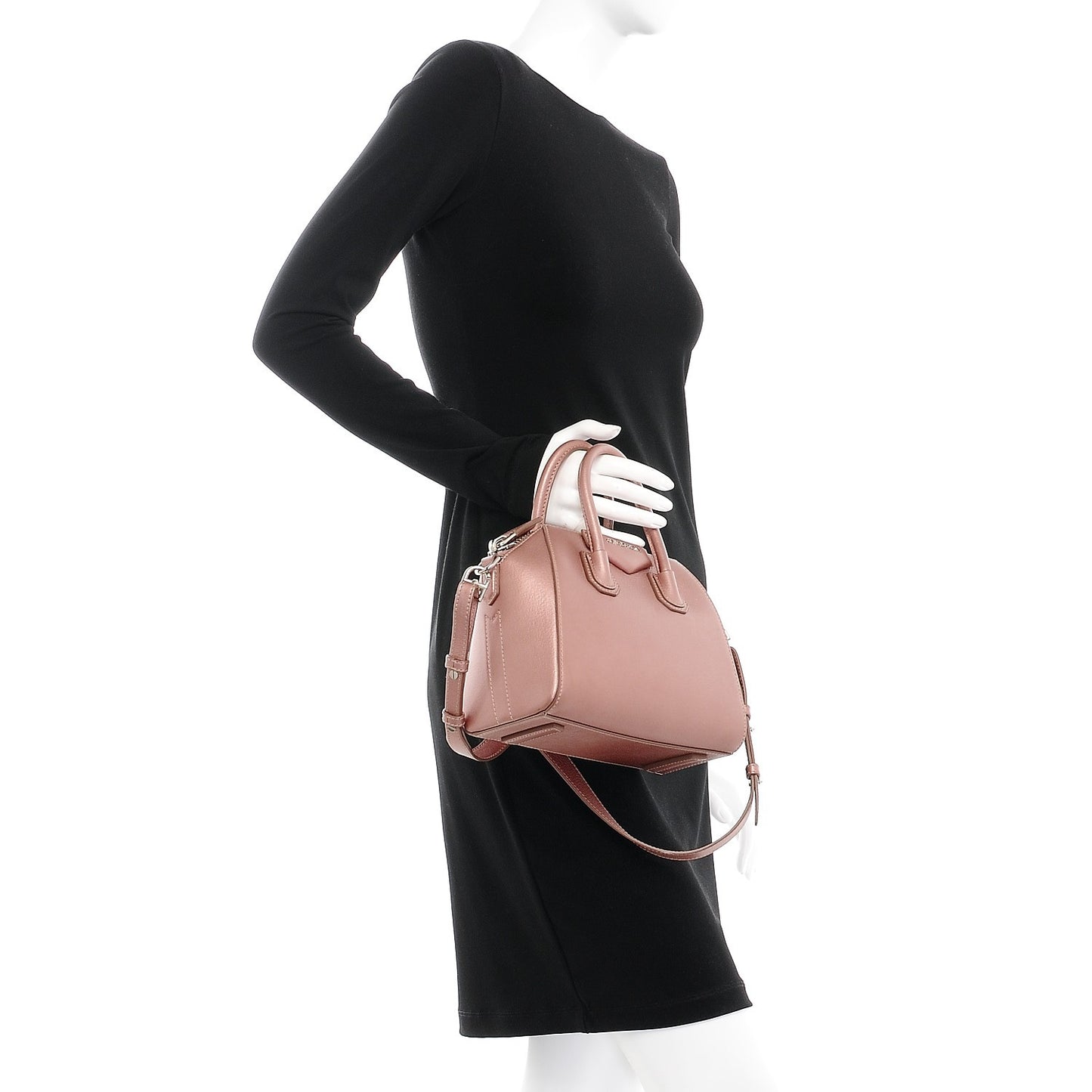 Metallic Sugar Goatskin Mini Antigona Light Pink