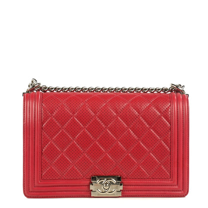 Chanel Lambskin Perforated New Medium Boy Flap Red 1 of 8