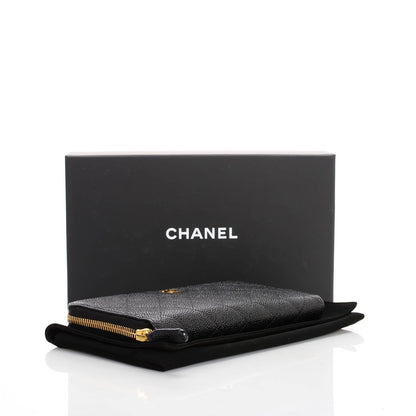 Chanel Caviar Quilted Large Gusset Zip Around Wallet Black 4 of 8