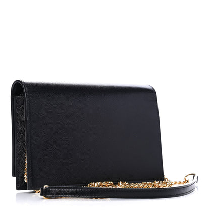 Saint Laurent Grain De Poudre Classic Monogram Kate Tassel Chain Wallet Black 2 of 5