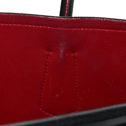 Prada Saffiano Cuir Medium Double Bag Black Fuoco 17 of 25